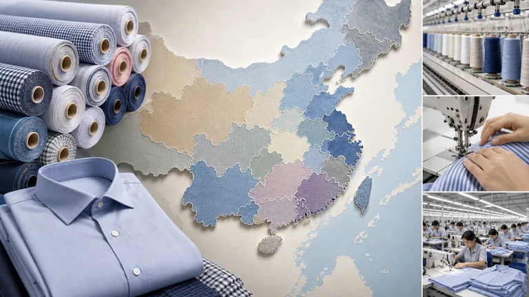 Regional shirt-sourcing comparison board for Yiwu, Guangzhou and Changshu
