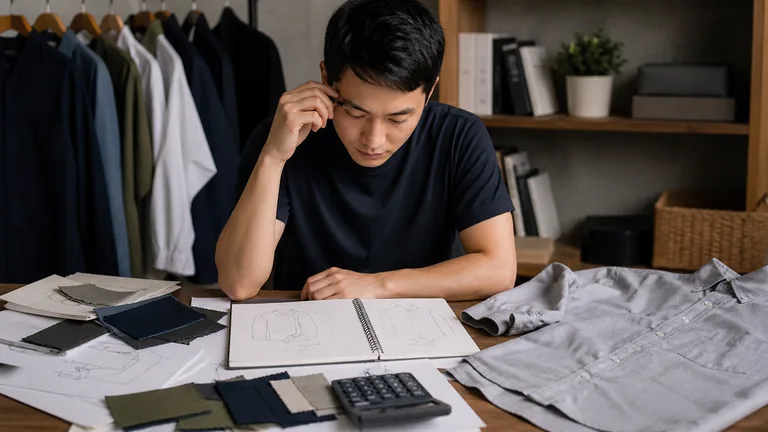 Shirt brand launch plan, fabric swatches and first-order budget notes