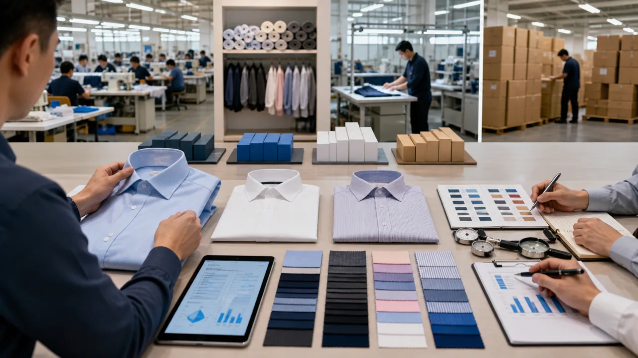 Different shirt sourcing models compared on a supplier-evaluation board