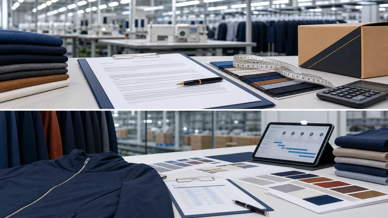 Garment manufacturing contract, approved shirt sample and inspection checklist