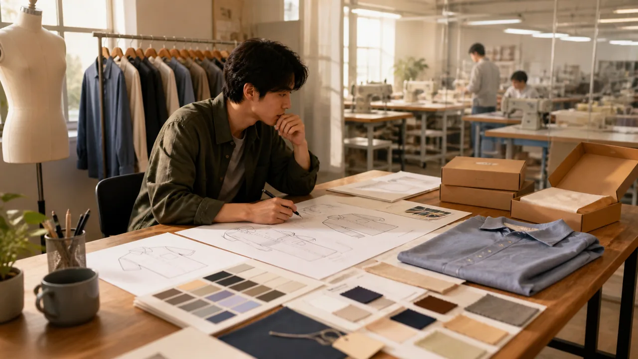 Shirt brand first-order plan with samples, budget notes and supplier questions